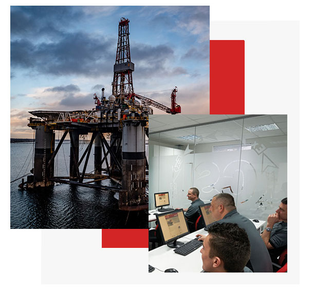oil rig and CompEx training session in classroom setting